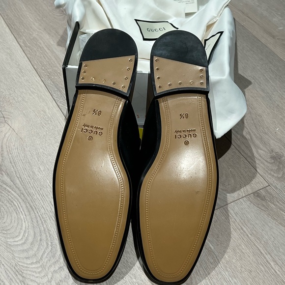 Gucci Horsebit Bee Leather Mules - Men Black 8.5 IT - Picture 7 of 7